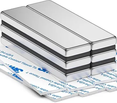 Obrázok produktu pre Silné permanentné magnety 40 x 10 x 3 mm, odolné, s obojstrannou lepiacou vrstvou, do garáže, kuchyne