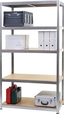 Immagine prodotto di Scaffalatura per carichi pesanti HWC-E33, scaffale per cantina a innesto scaffale di stoccaggio scaffale, 875kg acciaio 5 ripiani ~ zincato 200x100x60cm