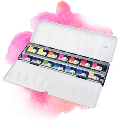 Produktbild von Aquarellfarben 7 Artists 14 Farben Botanische | Aquarellfarben Kasten | Aquarellkasten für Künstler | Aquarellfarben Flüssig | Watercolor Paint