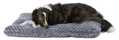 Produktbild von Amazon Basics Maschinenwaschbar Hundebett für Große Hunde - Waschbar und Strapazierfähig, 102 x 69 x 9 cm, Graue Wirbel