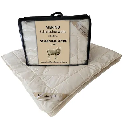 Produktbild von Merino Schafschurwolle Sommerdecke Kuschelzeit in 200x220 cm