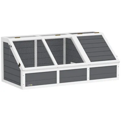 Produktbild von Kleintierkäfig – Schildkrötenhaus – graues Schildkrötenhaus – bodenloses Schildkrötenhaus – bodenloser Schildkrötenkäfig – 120 x 55 x 50 cm – grau