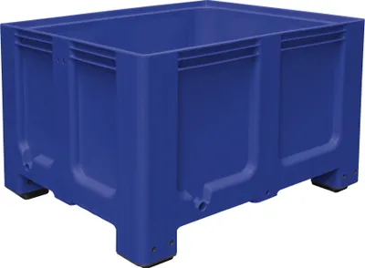 Produktbild von Palettenbox LxBxH 1200 x 1000 x 760 mm, Ausf. mit 4 Füßen, blau, lebensmittelecht