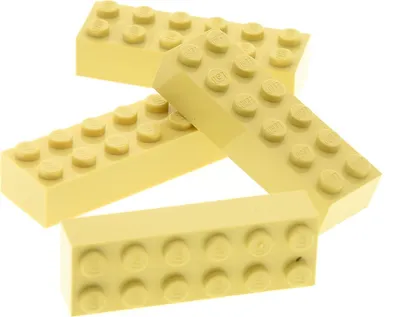 Produktbild von 4x Lego Bau Stein 2x6x1 beige Basic Steine 79003 4143256 44237 2456