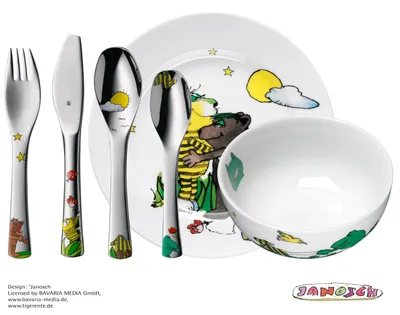 Produktbild von WMF Kinderset 6-teilig Janosch, 250 mm, 100 mm, 405 mm, 1,37 kg, 7 Stück(e), 112 Stück(e)