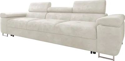 Produktbild von MIRJAN24 Schlafsofa Torezio 3 Bis, Couch mit Einstellbare Kopfstützen, 3-Sitzer mit Schlaffunktion, Wohnzimmer, 263x102x70-90 cm (Farbe: Lumo 55)
