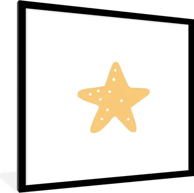 Produktbild von MuchoWow® Gerahmtes Poster Stern - Mädchen - Jungen - Punkte - Kinder 40x40 cm - Poster mit Schwarzem Bilderrahmen Wandposter Rahmen Foto Bilder - Poster - Plakat im Rahmen