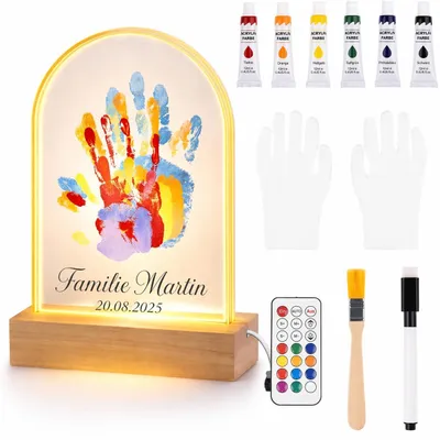 Produktbild von Personalisiertes 3D-LED-Familienabdruck-Set, Geschenkidee zum Muttertag