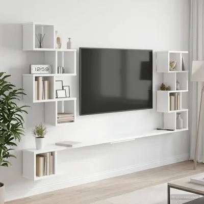 Produktbild von Maison Exclusive - Wandmontiertes TV-Regal Weiß 180 x 15 x 94 cm Holzwerkstoff