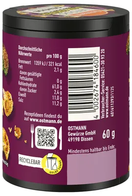 Produktbild von Airfryer Gemüse Gewürz 60 g - Ostmann, würzig, Heißluftfritteuse, Crunch