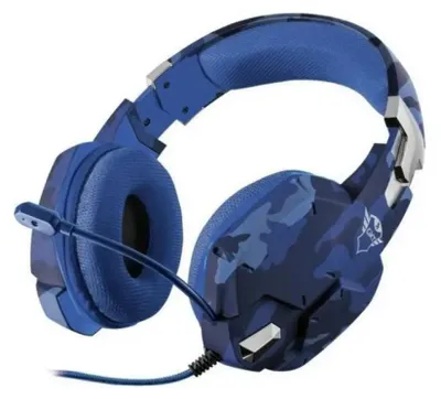 Zdjęcie produktu dla Trust GXT 322B Carus, Przewodowa, Gaming, 20 - 20000 Hz, 325 g, Zestaw słuchawkowy, Czarny, Niebieski