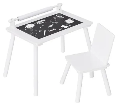 Productafbeelding van Hoge kinderstoel in wit, van hout, met een verstelbare zitting voor baby's
