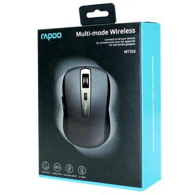 Produktbild von Rapoo MT350, Beidhändig, RF Wireless + Bluetooth, 1600 DPI, Schwarz