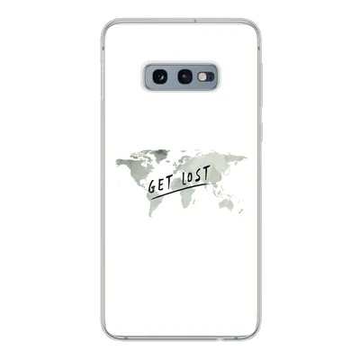 Produktbild von MuchoWow® Handyhülle Schutzhülle Hülle für Samsung Galaxy S10e Weltkarte - Grau - Zitat Silikon Softcase Handy Hülle - Handy