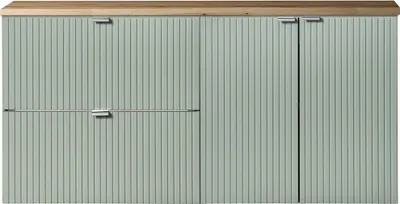 Produktbild von Doppel-Waschtischunterschrank 120cm, grün und Eiche, NEWPORT-56-GREEN
