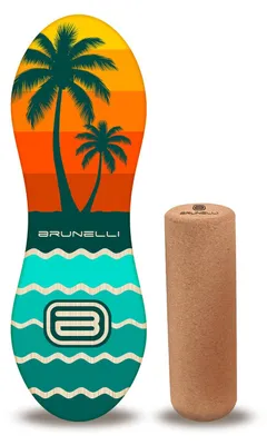 Obrázok produktu pre Brunelli Balance Board Set Drevená balančná doska a korková valček Tréning rovnováhy – Obsah: korková valček + Peanut 86 cm