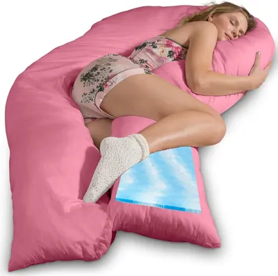 Produktbild von Traumreiter Visco XXL Seitenschläferkissen mit Bezug Baumwolle, Pink