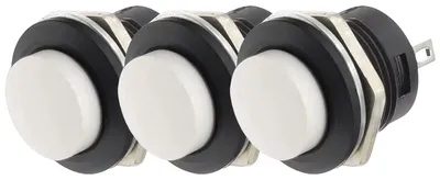 Produktbild von ProRide Drucktaster-Impulsschalter 16 mm Unterputz, Weiß, 3 Stück