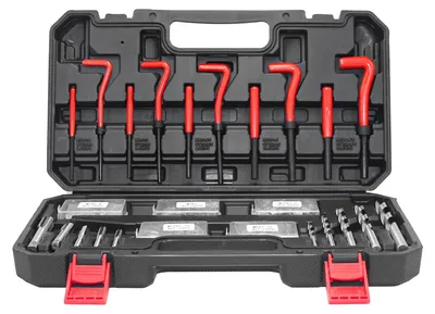 Immagine prodotto di Kit di riparazione filettature da 131 pezzi, con inserti per filetti M5, M6, M8, M10 e M12
