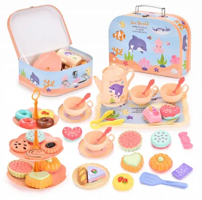 Produktbild von Kinder Teeservice im Koffer - Kaffee-Set mit Zubehör für fantasievolle Puppenpartys