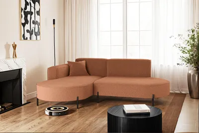 Produktbild von Kaiser Möbel Ecksofa, Sofa L-Form Designer Modena Rein stoff Quelle Kupfer Links