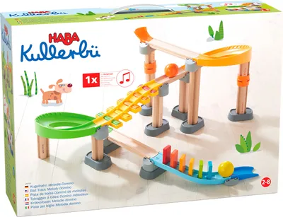 HABA Set Holz Murmeln Kullerbü und Erweiterungen Melodie-Domino