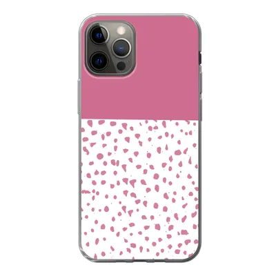 Produktbild von MuchoWow® Handyhülle Schutzhülle Hülle für iPhone 12 Pro Punkte - Rosa - Muster Silikon Softcase Handy Hülle - Abdeckung