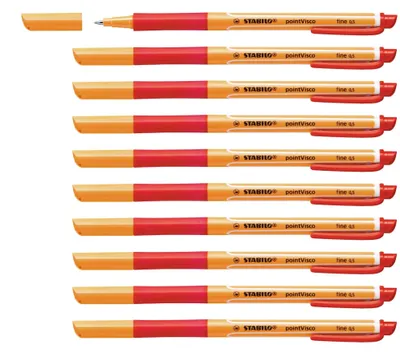 Produktbild von STABILO Tintenroller -  pointVisco - 10er Pack - rot