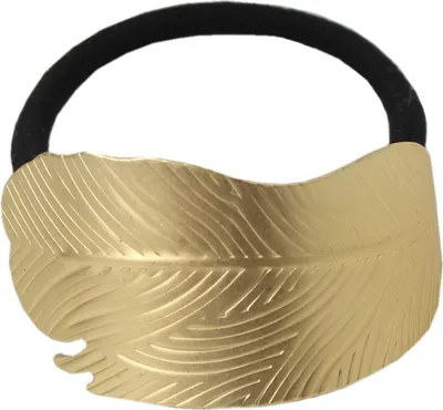 Produktbild von Haargummi Metall Zopf-Halter Pferdesschwanz Feder