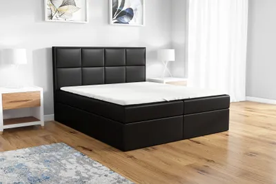 Produktbild von Boxspringbett LAR 140x200 mit 2 Bettkästen, Bonell-Matratze und Topper. Möbel vom Hersteller- Handarbeit! Bett Komplett-Set mit Matratze, Bettkasten & Kopfteil. Modern und robust.
