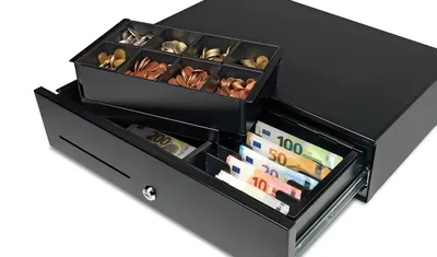 Produktbild von Safescan HD-5030, Manuelle und automatische Geldschublade, Metall, Schwarz, Kunststoff, Gleichstrom, 12 V