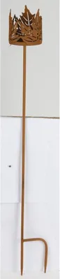 Image de BURI Fiche de jardin Bougeoir Feuilles 90 cm Décoration Piquet de terre Tige Figure Métal