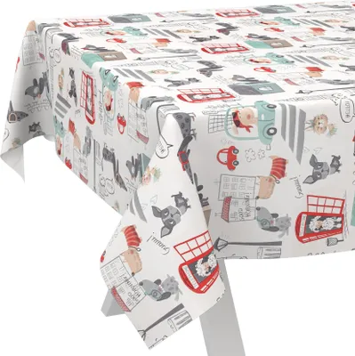 Produktbild von Tischdecke Comic Kindermotiv Mehrfarbig 2000x140cm Schnittkante Wachstuch abwaschbar