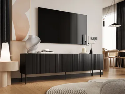 Obrázek produktu pro Široký stolek pod TV KERENS - matný černý