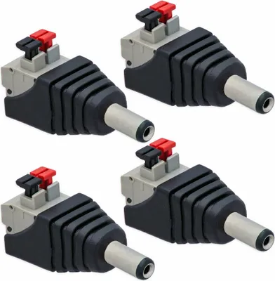 Produktbild von 4X DC Hohlstecker 5,5mm >2,1mm auf Terminal Block 2-Pin Stecker Adapter Druckklemme