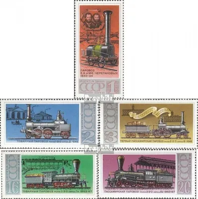 Produktbild von Briefmarken Sowjetunion 1978 Mi 4715-4719 (kompl.Ausg.) postfrisch Dampflokomotiven