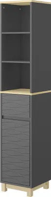 Produktbild von Badezimmermöbel Vicco Livia Anthrazit 30 x 151 cm mit Schublade, Model 50147