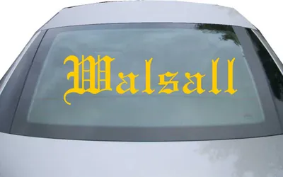 Produktbild von Indigos UG - Aufkleber Heckscheibe & Motorklappe DE6682 - gold - 600x171 mm - Walsall - Auto Scheiben Fenster Heckklappe Tuning Racing JDM - Die cut