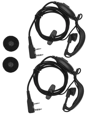 Immagine prodotto di ECSiNG, 2 pezzi di auricolari walkie-talkie a forma di "G" con microfono e pulsante PTT, adatti a diversi usi
