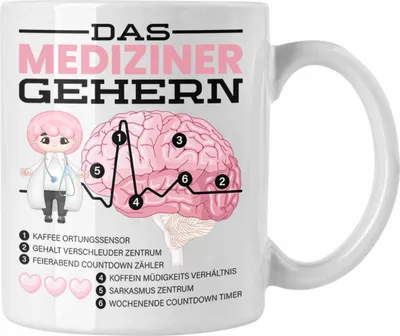 Produktbild von Trendation - Das Mediziner Gehirn Tasse Geschenk Medizin-Studium Arzt Geschenkidee (Weiß)