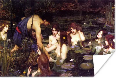 Produktbild von MuchoWow® Poster Hylas und die Nymphen - Gemälde von John William Waterhouse 120x80 cm - Bilder