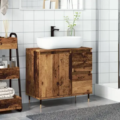 Produktbild von "2026 Aktion"Badkommode/Badschrank Modernes Design - Badezimmerschrank Badmöbel - Altholz-Optik 65x33x60 cm Holzwerkstoff DEMöbel 9927944