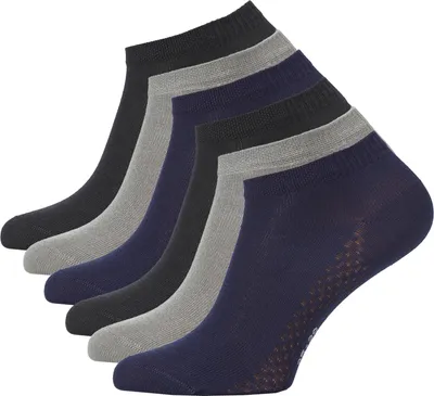 Produktbild von Cotton Prime® 6 Paar Sneaker Socken aus Bambus Kurze Socken für Damen & Herren 39-42 schwarz/grau/marineblau