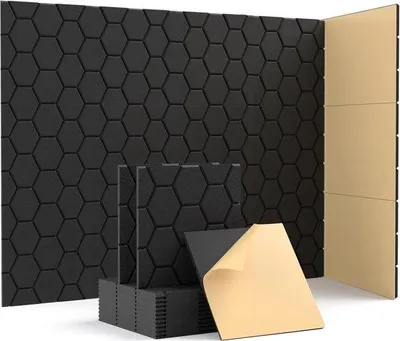 Productafbeelding van Famanu akoestische panelen - Zelfklevend, 30 x 30 x 0,9 cm - Geschikt voor kantoren en studio's