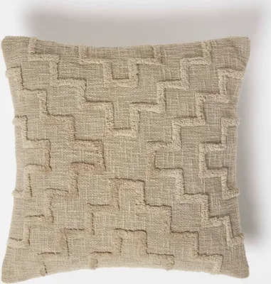 Produktbild von HOMESCAPES Tufted Kissen beige 45 x 45 cm - Dekokissen geometrisch gemustert