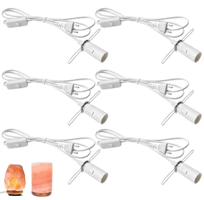 E14-Lampenfassung mit Schalter, 6 Stück, 1,8 m Kabel, Weiß