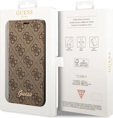 Zdjęcie produktu dla Guess Gubkp14Mhg4Shw Iphone 14 Plus 6,7" Brązowy/Brown Book 4G Vintage Gold Logo