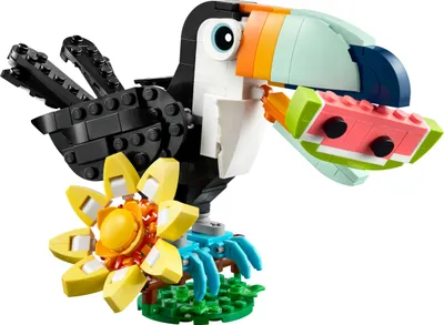 Produktbild von LEGO Creator Wilde Tiere: Tropischer Tukan - 3-in-1-Spiel - LEGO Tier verwandelt sich in Schmetterling Minifigur oder Fisch - Kreatives Spielzeug - Geschenk für Mädchen und Jungen ab 7 Jahren 31173