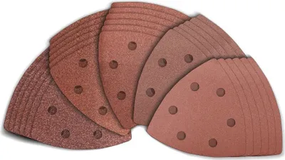 Produktbild von TROTEC Universelles 24-tlg. Zubehör-Set (3x versch. Sägeblätter, 1x Schabmesser, 20x Dreieckschleifpapier mit versch. Körnung) passend für fast alle Multifunktionswerkzeuge