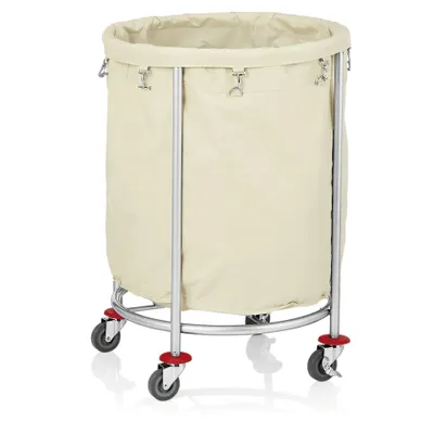 Produktbild von Wäschewagen/Wäschesammelwagen, Stahl, pulverbeschichtet, Ø 60 cm, 82 cm Höhe